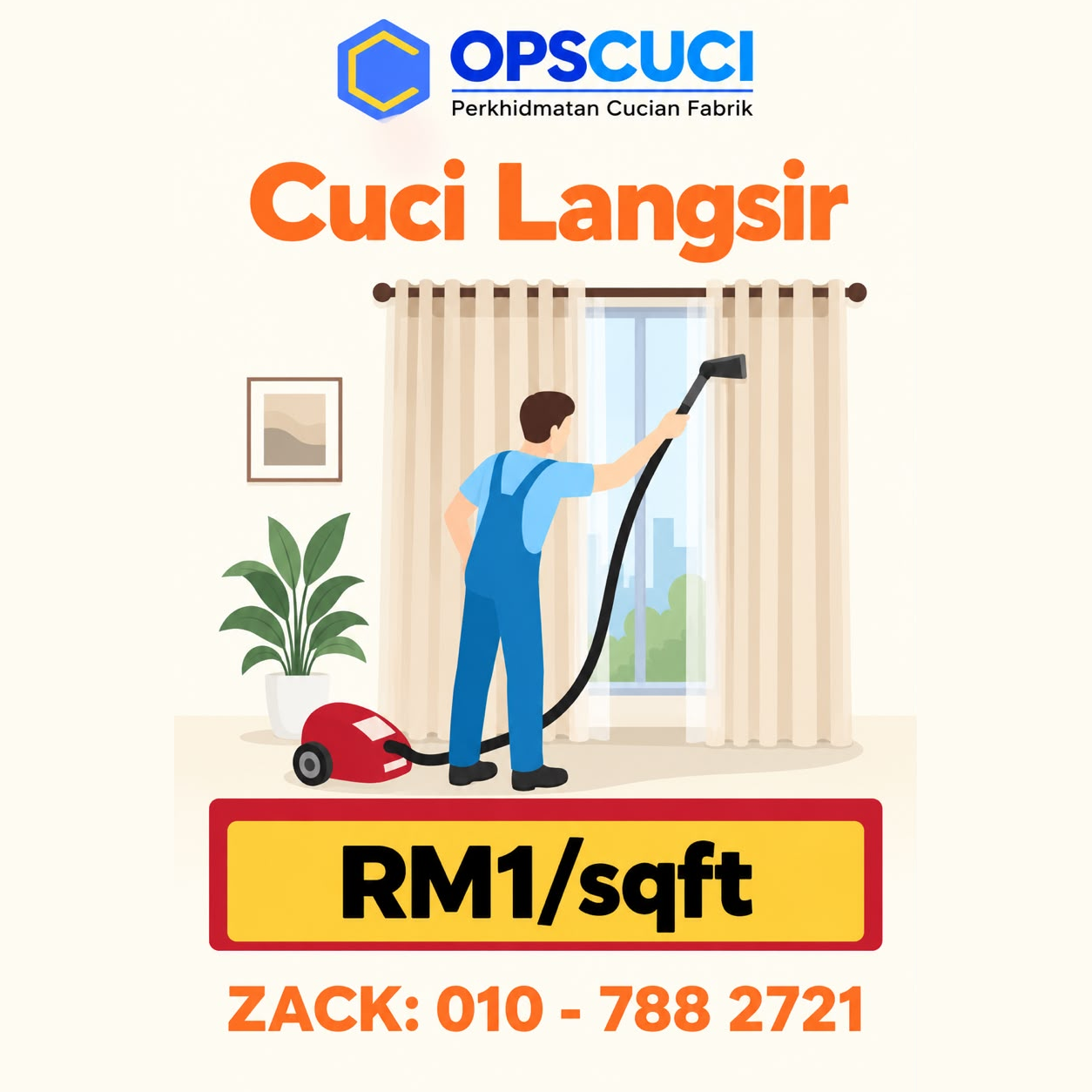 Cucian Langsir RM1 per sqft